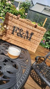 F&M Large Fortnum & Mason Wicker Storage Hamper Basket Picnic 52x34x24cm - Picture 1 of 16