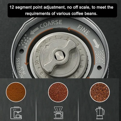 Manual Coffee Grinder Stainless Steel Size S With Folding Handle For Camping H5P5 - Image 1 of 4