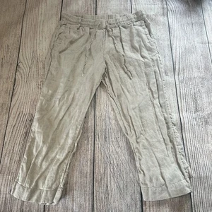 Charter Club Luxus Hose Damen Petite Medium Elfenbein 100% Leinen Pull On Weites Bein - Bild 1 von 10