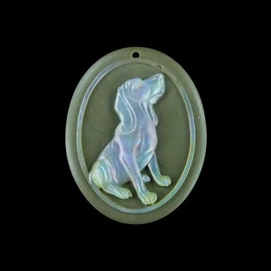 Carved MOP Stone Dog Bead GM062044 - Picture 1 of 4