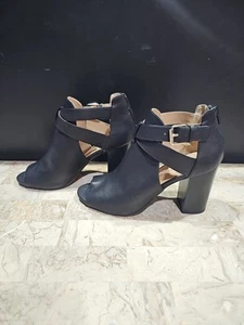 Joe Fresh Women’s Black Dress Sandals Ankle Strap Bock Heel Peep Toe Sz 9 - Picture 1 of 8