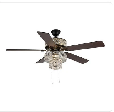River of Goods Bohemian Pierced Metal 52 in. Crystal LED Ceiling Fan Chandelier - Image 1 of 3