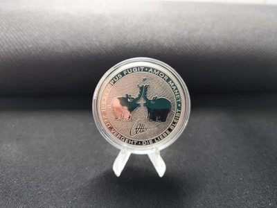 1 oz Silbermünze 9999 2020 „Küssende Ottifanten – Die Zeit vergeht, die Liebe... - Bild 1 von 2