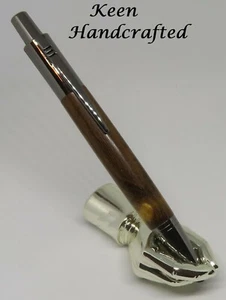 jf - Appassionata pistola in legno di caffè boliviano Cocobolo fatta a mano con penna a scatto in metallo con stilo - Foto 1 di 5