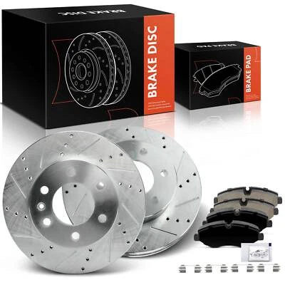 6x Front Drilled Rotors & Ceramic Brake Pad for Dodge Sprinter 2500 2007-2009 - Image 1 of 4