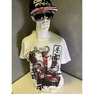 CAMISETA GET FNKD JDM LEGENDS R34 SKYLINE GT-R - BLANCA - MODA NISSAN GODZILLA - Imagen 1 de 4