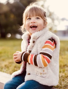 $62 NWOT MINI BODEN faux fur cat pockets vest 6-7 Years girls - Picture 1 of 14