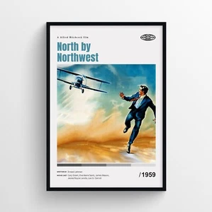 North by Northwest Filmposter Druck, Wandbild - ungerahmt - Bild 1 von 3
