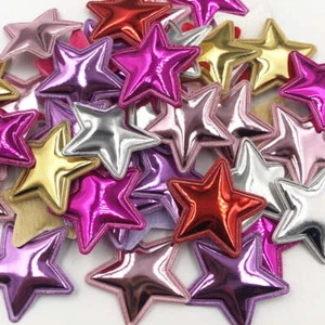 50x Glossy Shiny Padded Clothing Patches Star Shape Garment Appliques Decoration - Bild 1 von 9