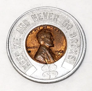 The Second National Bank Bucyrus Ohio Advertising Encased 1968-D Cent - Picture 1 of 2