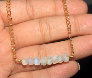Natural rainbow moonstone choker necklace moonstone bead 6 mm moonstone gemstone - Picture 1 of 8