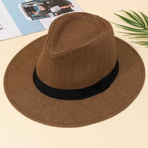 Wide Brim Panama Straw Hat – Unisex Beach Hat, Sunshade for Summer Vacation - Picture 1 of 16