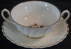 Royal Doulton H4800 Napier Gold Floral Bouillon Cup & Saucer Circa 1923 - 31 - Picture 1 of 7