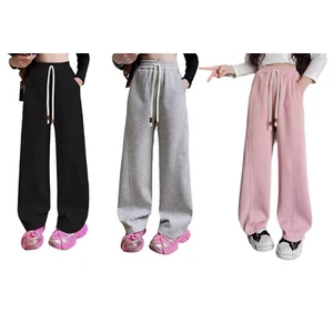 Kids Girls Sweatpants Daily Trousers Active Jogger Casual Pants Cycling Sport - Picture 1 of 25