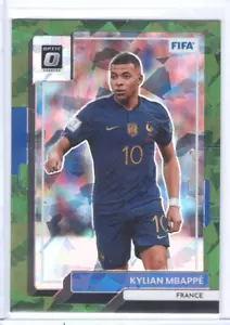2023 Panini Donruss Soccer FIFA Kylian Mbappe Green Cracked Ice Prizm France SP - Picture 1 of 2