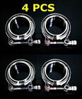 4Pcs 25 Inch V Band Flange And Clamp Kit For Turbo Exhaust Pipes Stainless Steel