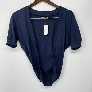 Velvet By Graham & Spencer Strickjacke Damen Größe S Blau Schal Kurzarm Wickeloptik - Bild 1 von 8