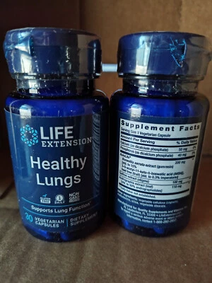 Life Extension Pulmones Saludables 30 Cápsulas Boswellia/Andrographis/Azafrán Exp 09/2026 Foto 1 de 2