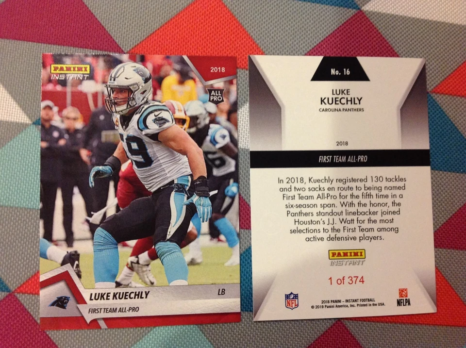 Luke Kuechly #16 panthers MVP 2018 / 2019 Panini Instant Red First Team All-Pro - Image 1 of 1
