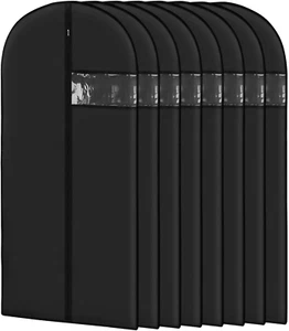 Garment Bags for Hanging Clothes (8 Packs,43 Inches) Washable Black Suit Bags fo - Picture 1 of 12