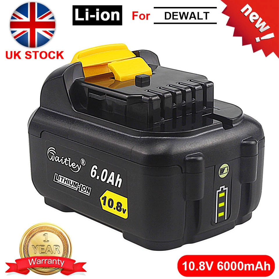 Li-ion Battery 10.8V 12V 6A Fit For DeWalt DCB120 DCD700 Cordless Drills Planers