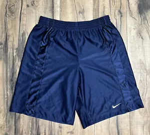 Vintage Y2K Nike Basketball Shiny Dazzle Shorts Silver Tag Men’s Large Navy . - Picture 1 of 9
