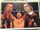 Superb Handsigned Carl Froch Mbe With Ibf+Wbf Belts Photo (A4 297Mm X 210Mm)