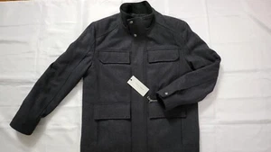NEW COLE HAAN MEN'S MELTON WOOL BLEND MULTI POCKETS FIELD BLACK COAT SIZE M - Picture 1 of 3