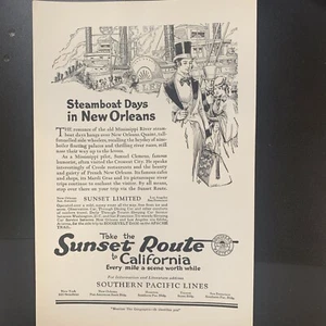 Vintage 1922 Southern Pacific Steamboat In New Orleans Ad Advertisement - Picture 1 of 2