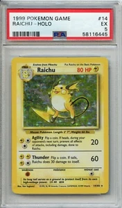 1999 Pokemon Game - RAICHU HOLO #14 - PSA 5 - Picture 1 of 2