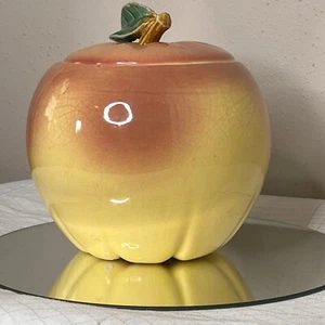 Vintage 1950s Mccoy Blushing Yellow Apple Cookie Jar - Picture 1 of 9
