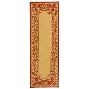 Natural/Red Indoor/Outdoor Safavieh Rug 2' 3 x 14' Runner - Picture 1 of 1