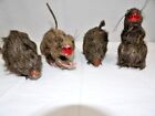 Furry Scary Halloween Rats Lot Of 4