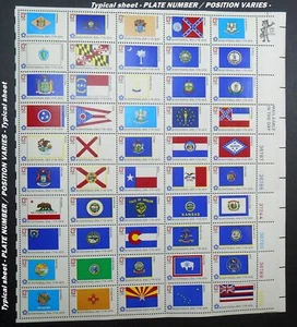 1976 State Flags Sc 1682a sheet of 50 American Bicentennial issue MNH - Typical - Picture 1 of 2