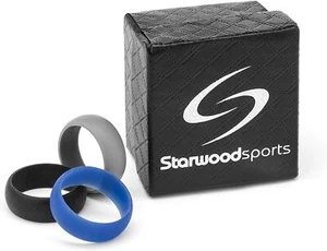Starwood Sports - Paquete triple de anillos de boda de silicona - para deportes/lugar de trabajo - Imagen 1 de 3