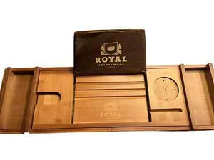 Royal Craft Natural Bamboo Luxury Extendable Bathtub Caddy Tray SEALED - Picture 1 of 9
