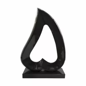 Table Sculpture Heart In Black Marble H. 40Cm - Picture 1 of 2
