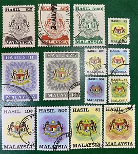 Surtido de estampillas de ingresos de Malasia 1975-1990 - Imagen 1 de 1