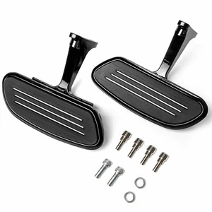 Black Rear Floorboards Flip-Up For 2006-2019 Harley Davidson Street Glide - FLHX - Picture 1 of 4