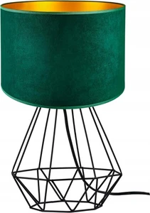 FKL DESIGN Tischlampe Tischleuchte Leuchte aus Velours E27 Grün N230-N1 (GG) - Bild 1 von 5