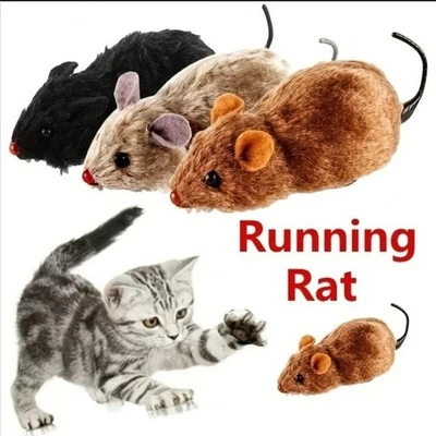 Funny Lifelike Wind Up Plush Mouse Toy for Cats Dogs Pet Chase Play Random Color - Image 1 of 4