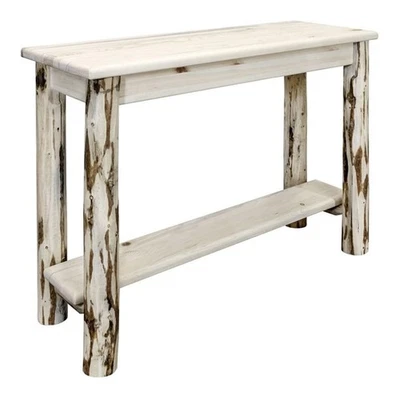 Montana Woodworks Transitional Solid Wood Console Table with Shelf in Natural - Image 1 of 4