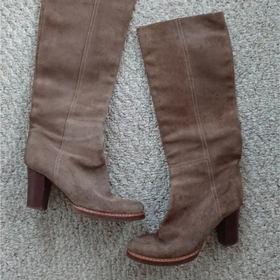 Jil Sander Marrón Claro Gamuza Botas Hasta la Rodilla Talla 6.5 Foto 1 de 4
