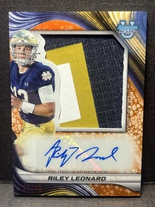 2024 Bowmans Best U Riley Leonard Auto Patch Rookie /49 Notre Dame - Picture 1 of 3