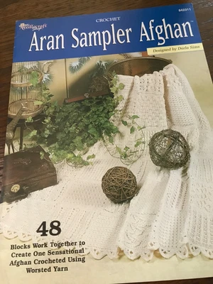 Aran Sampler Crochet Afghans Annie’s Attic 48 Blocks To Make One Afghan - Image 1 of 2