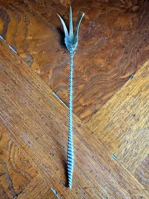 Tenedor de lechuga Whiting Oval Twist vintage plata esterlina 8 1/4" Foto 1 de 3