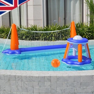 Floating Volleyball Set 2 In 1 Swimming Pool Toys Pool Toss Game for Kids Adults - Picture 1 of 11