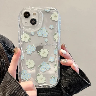 Little Flowers Cute Cream Case For Various Phone Clear ShockProof Cover Hot Girl - Image 1 of 4