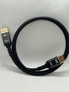 16K UHD DisplayPort Kabel geflochten High-Speed 1,8m vergoldet DP auf DP schwarz - Bild 1 von 3