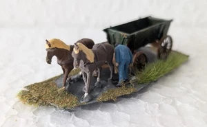 Preiser H0 1:87 Klein Diorama " Pferdefuhrwerk mit Bauer " - Bild 1 von 6